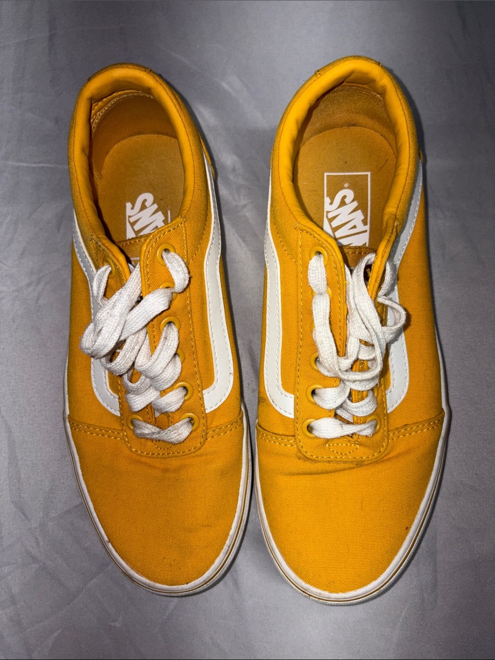 Vans Kids Yellow Canvas Old Skool Sneakers with White Stripe